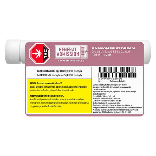 General Admission - Passion Fruit Dream Distillate Infused Pre-Rolls image 4