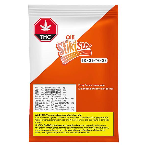Olli StikiStix - Sour Fizzy Peach Lemonade CBG:CBN:THC:CBD Chews image 2