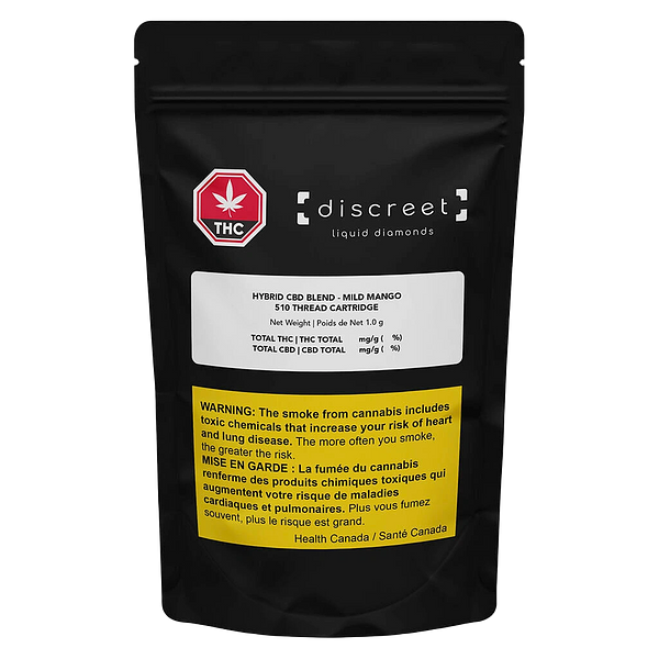 Discreet Milds - Hybrid CBD Blend Vape 510 Thread Cartridge - Mild Mango