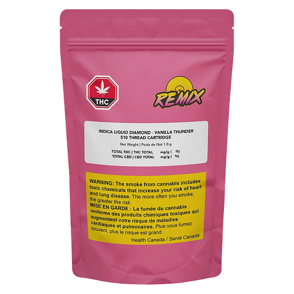 Solid Gold Remix - Indica Liquid Diamonds Vape 510 Thread Cartridge - Vanilla Thunder