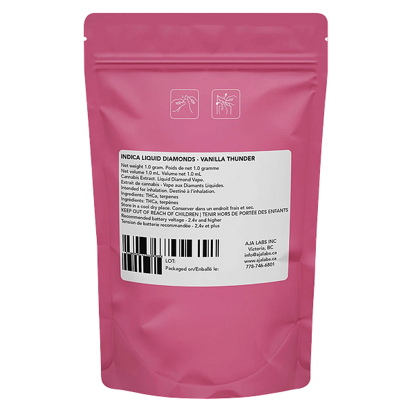 Solid Gold Remix - Indica Liquid Diamonds Vape 510 Thread Cartridge - Vanilla Thunder