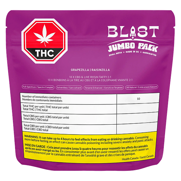 BLAST - Jumbo Pack Grapeziilla LRO+CBG Higher Chewz