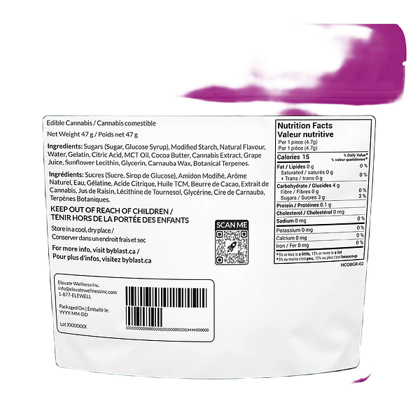 BLAST - Jumbo Pack Grapeziilla LRO+CBG Higher Chewz