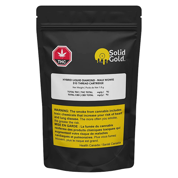 Solid Gold - Hybrid Liquid Diamonds Vape 510 Thread Cartridge - Maui Wowi