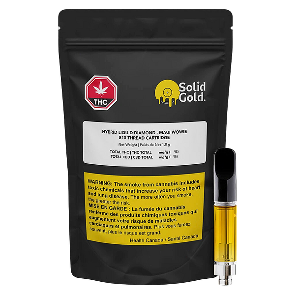 Solid Gold - Hybrid Liquid Diamonds Vape 510 Thread Cartridge - Maui Wowi