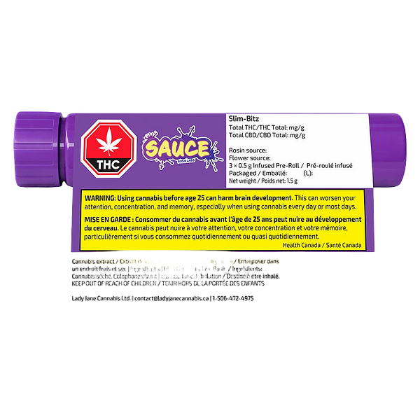 Sauce Rosin Labs - Sauce Slim-Bitz Live Rosin Infused Pre-Roll