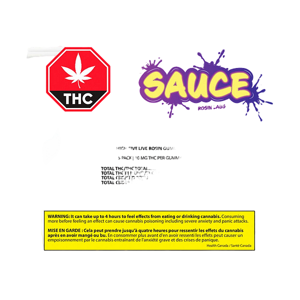Sauce Rosin Labs - Sauce High Five Live Rosin Gummies