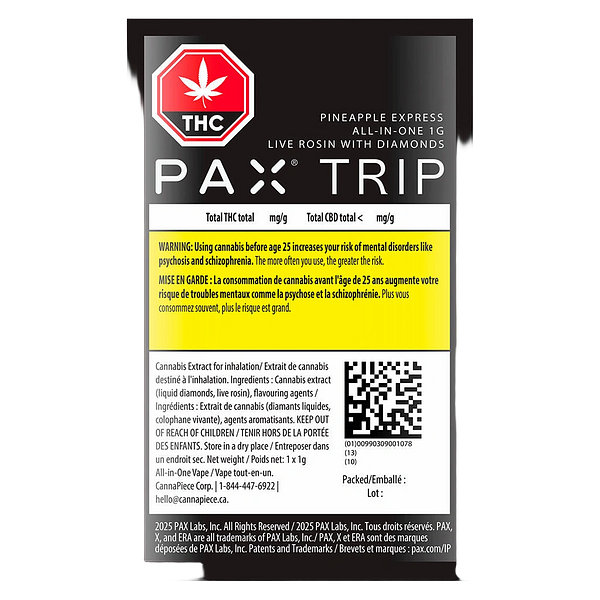 PAX Trip - Pineapple Express All In One Live Rosin With Diamonds