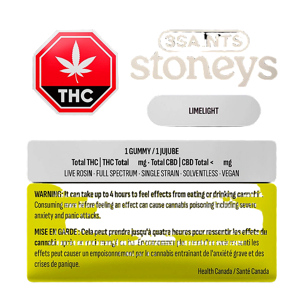 3Saints Stoneys - Limelight Rosin Gummy