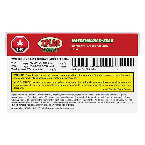 XPLOR Level X - Watermelon G-Bear Distillate Infused Pre-Roll image 3