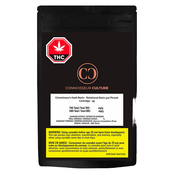 Connoisseur Culture - Connoisseur's Hash Rosin - Rotational R 510 Thread Cartridge