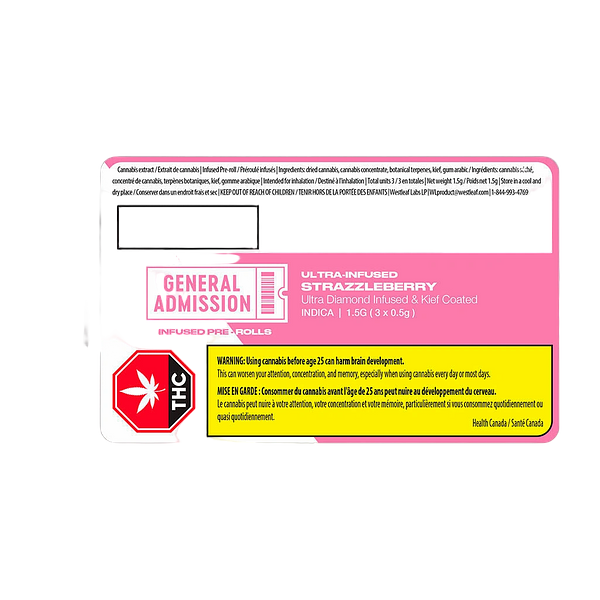 General Admission - Strazzleberry Diamond Infused Pre Roll