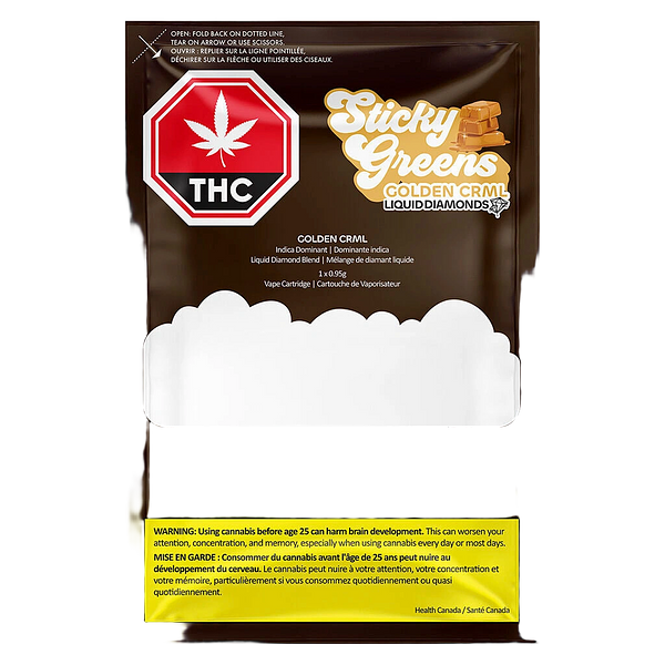 Sticky Greens - Golden Crml Liquid Diamond 510 Thread Cartridge