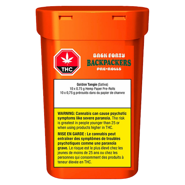 Back Forty - Backpackers Pre Roll - Golden Tangie
