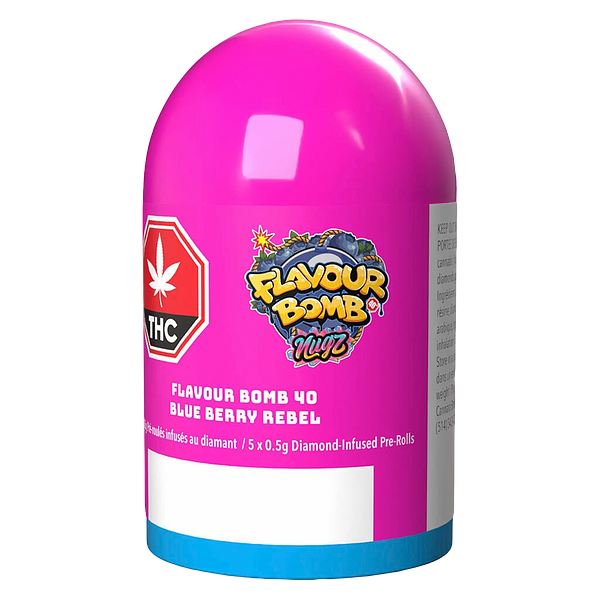 Nugz - Flavour Bomb 40 Blue Berry Rebel Diamond Infused Pre Roll