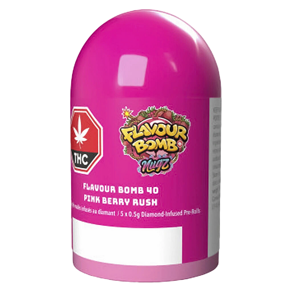 Nugz - Flavour Bomb 40 Pink Berry Rush Diamond Infused Pre Roll