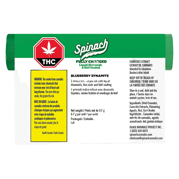 Spinach - Fully Charged Blueberry Dynamite Infused Pre Roll