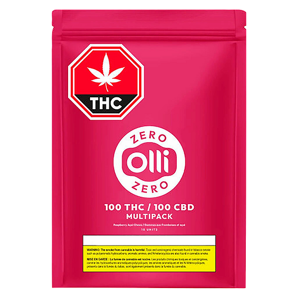 Olli Zero - 100 Thc 100 Cbd Multipack Raspberry Acai Soft Chews