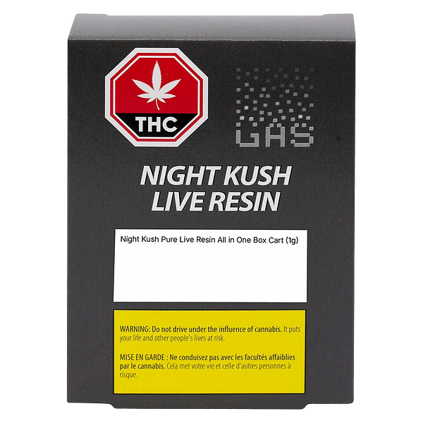 (GAS) - Night Kush Indica Pure Live Resin All In One Box Cart