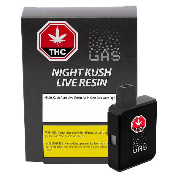 (GAS) - Night Kush Indica Pure Live Resin All In One Box Cart