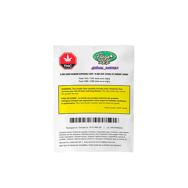 Fuego Red - Animal Sherbs Liquid Diamond Disposable Vape