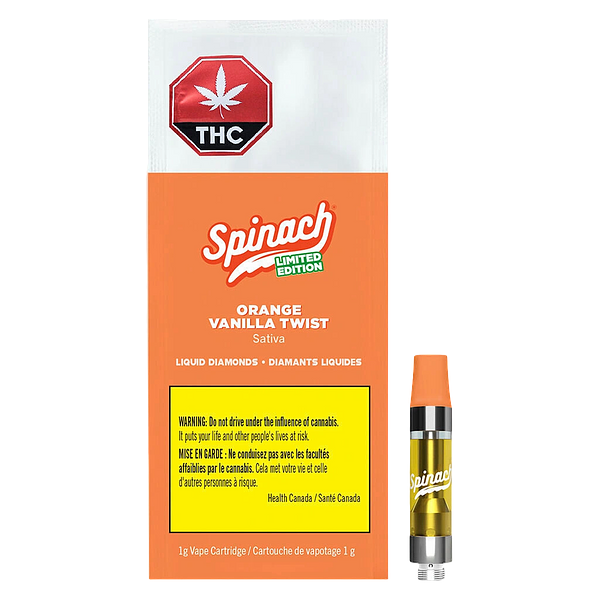Spinach - Orange Vanilla Twist Liquid Diamonds 510 Thread Cartridge