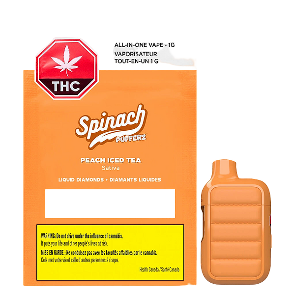 Spinach - Pufferz - Peach Iced Tea All-In-One Liquid Diamonds Vape