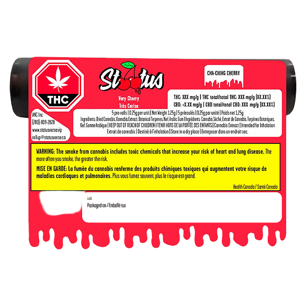 Status - Cha-Ching Cherry Liquid Diamond Infused Kief Coated Pre Roll