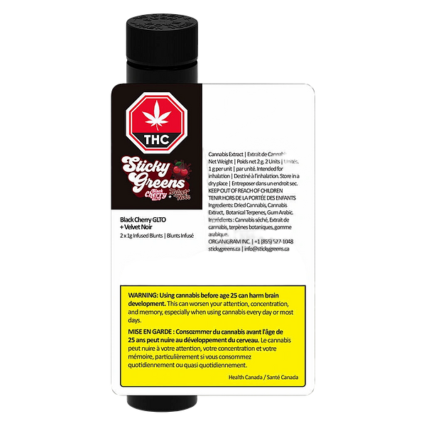 Sticky Greens - Black Cherry Glto + Velvet Noir Infused Blunt Combo Pack