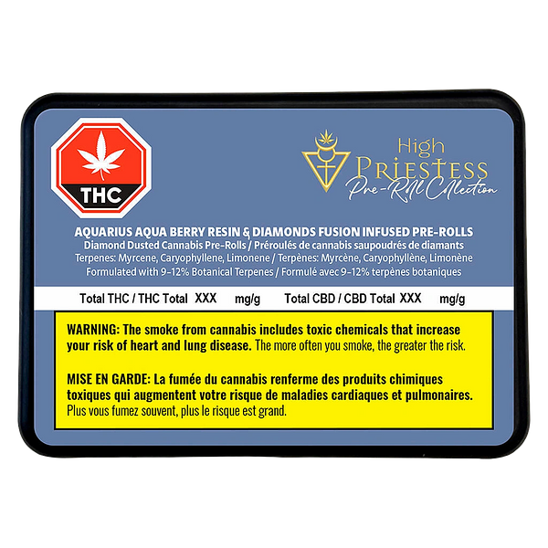 High Priestess - Aquarius Aqua Berry Resin & Diamonds Fusion Infused Pre Roll