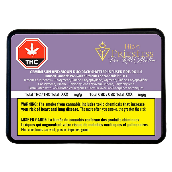 High Priestess - Gemini Sun And Moon Duo Pack Shatter Infused Pre Roll