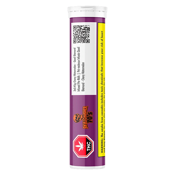 Skullcrusher 70's by RAD - Cherry Watermelon- Quad Diamond Infused Pre Roll