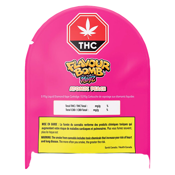 Nugz - Flavour Bomb Atomic Peach Liquid Diamond 510 Thread Cartridge