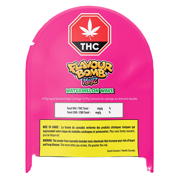 Nugz - Flavour Bomb Watermelon Wave Liquid Diamond 510 Thread Cartridge