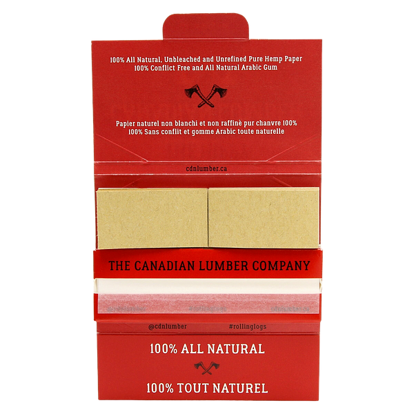 Canadian Lumber - Greens Unbleached Hemp Rolling Papers With Tips