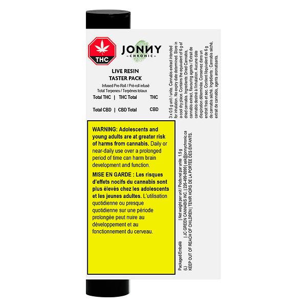 Jonny Chronic - Live Resin Taster Pack Infused Pre-Roll image 3