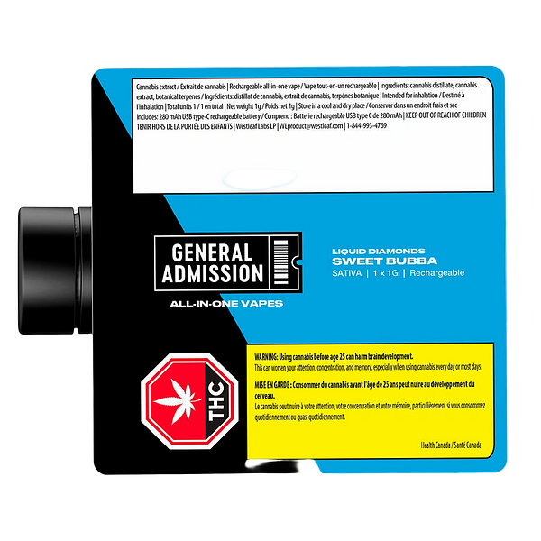General Admission - Sweet Bubba Liquid Diamond Blend All In One Vape