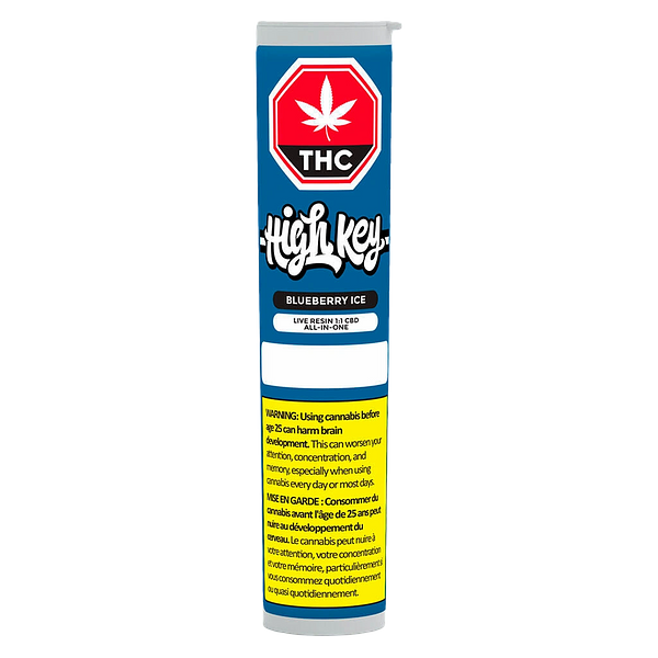 High Key - Blueberry Ice Live Resin 1:1 Cbd All In One Vape