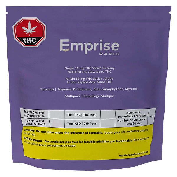 Emprise Rapid - Grape 10 THC Sativa Gummy