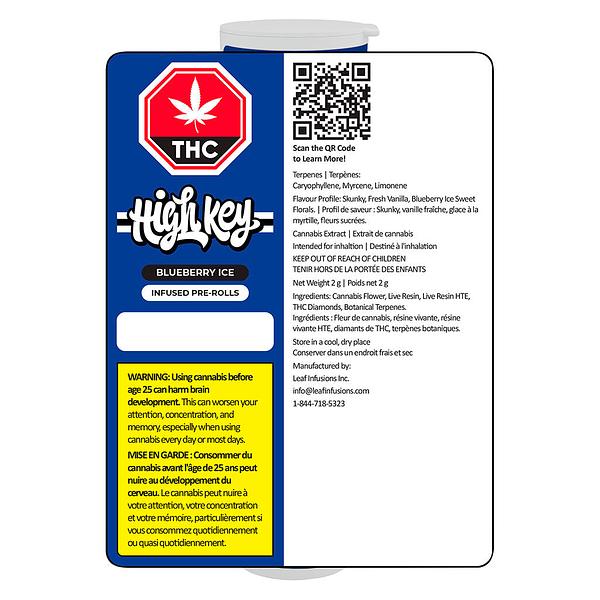 High Key - Blueberry Ice Triple Infused Pre-Roll