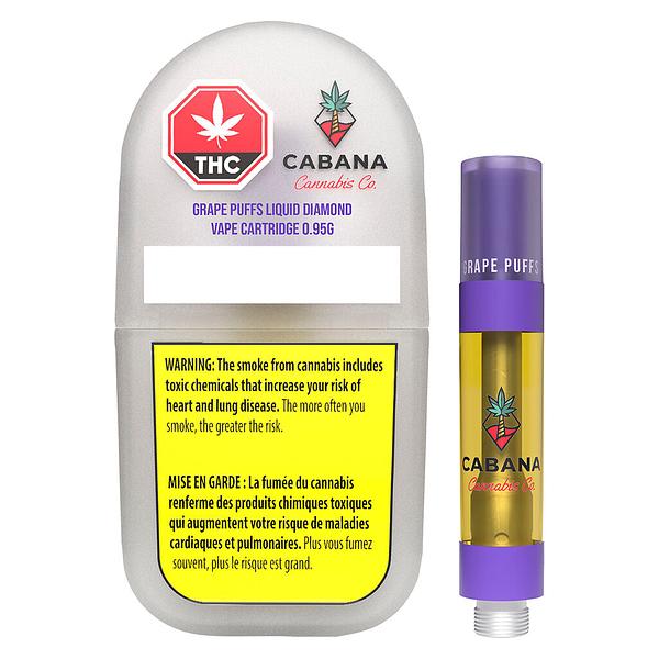 Cabana Cannabis Co. - Grape Puffs Liquid Diamond Vape 510 Thread Cartridge