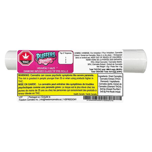 Puffer's Paradise - Heavenly Haze Diamond Infused Glass Tip Pre Roll image 3