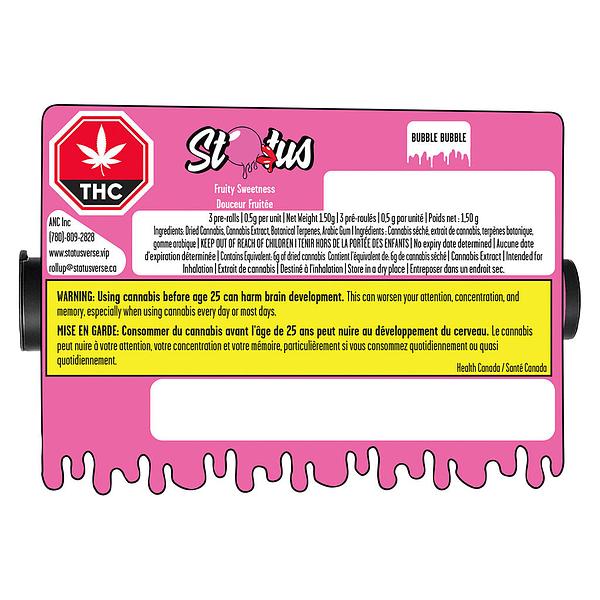 Status - Bubble Bubble Fruity Sweetness Liquid Diamond Infused & Diamond Coated Pre Roll
