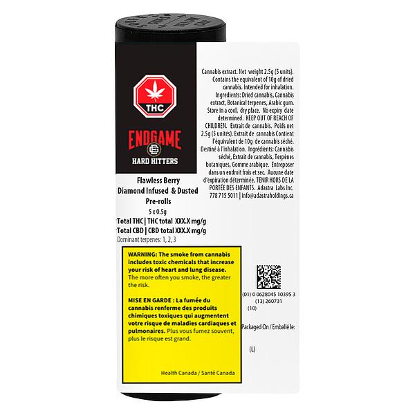 Endgame - Hard Hitters - Flawless Berry Diamond Infused & Dusted Pre Roll