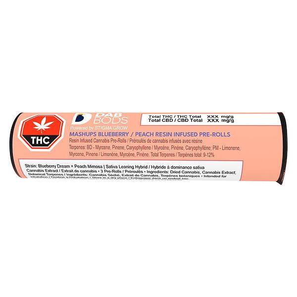 Dab Bods - Mashups Blueberry Peach Resin Infused Pre Roll