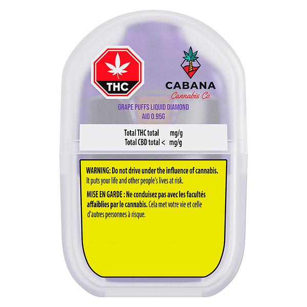 Cabana Cannabis Co. - Grape Puffs Liquid Diamond AIO