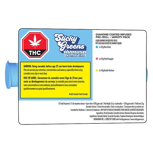 Sticky Greens - Diamond Coated Infused Pre Roll - Variety Pack