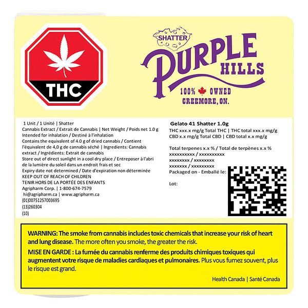 Purple Hills - Gelato 41 Shatter