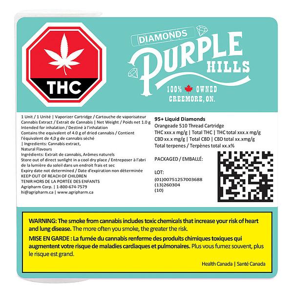 Purple Hills - 95+ Liquid Diamonds – Orangeade 510 Thread Cartridge