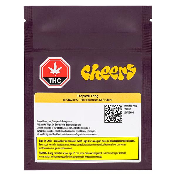 Cheers Cannabis - Tropical Tang 1:1 Cbg:Thc Fso Soft Chews